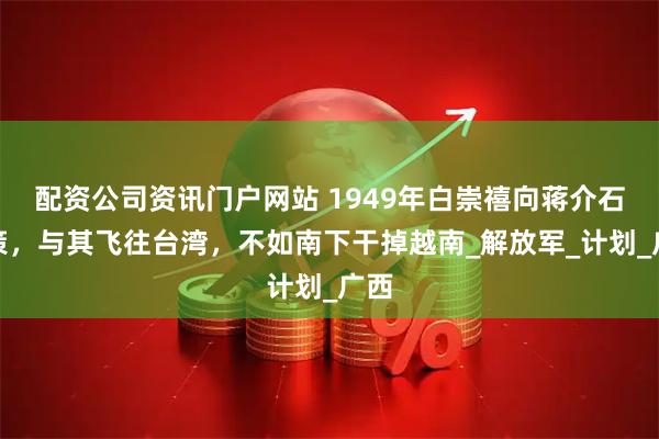 配资公司资讯门户网站 1949年白崇禧向蒋介石献策，与其飞往台湾，不如南下干掉越南_解放军_计划_广西