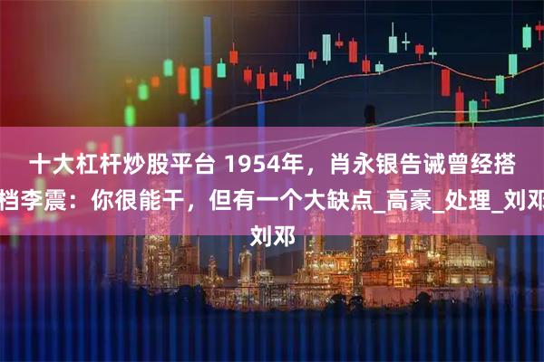 十大杠杆炒股平台 1954年，肖永银告诫曾经搭档李震：你很能干，但有一个大缺点_高豪_处理_刘邓